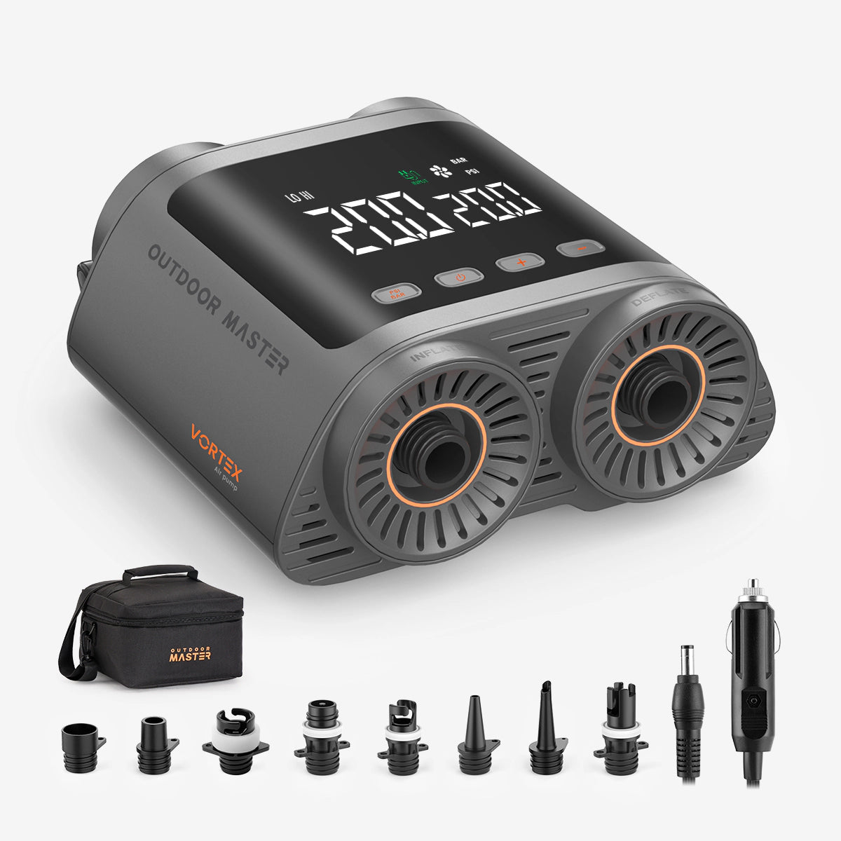 Vortex Pompe Électrique pour Paddle Board Portable, Max 20PSI Gonfleur & Dégonfleur Pompe à Air Électrique, Entrée DC 12V/15.8V, Arrêt Automatique & Refroidissement, 8 Buses pour Kayaks Vortex Pompe Électrique pour Paddle Board Portable, Max 20PSI Gonfleur & Dégonfleur Pompe à Air Électrique, Entrée DC 12V/15.8V, Arrêt Automatique & Refroidissement, 8 Buses pour Kayaks