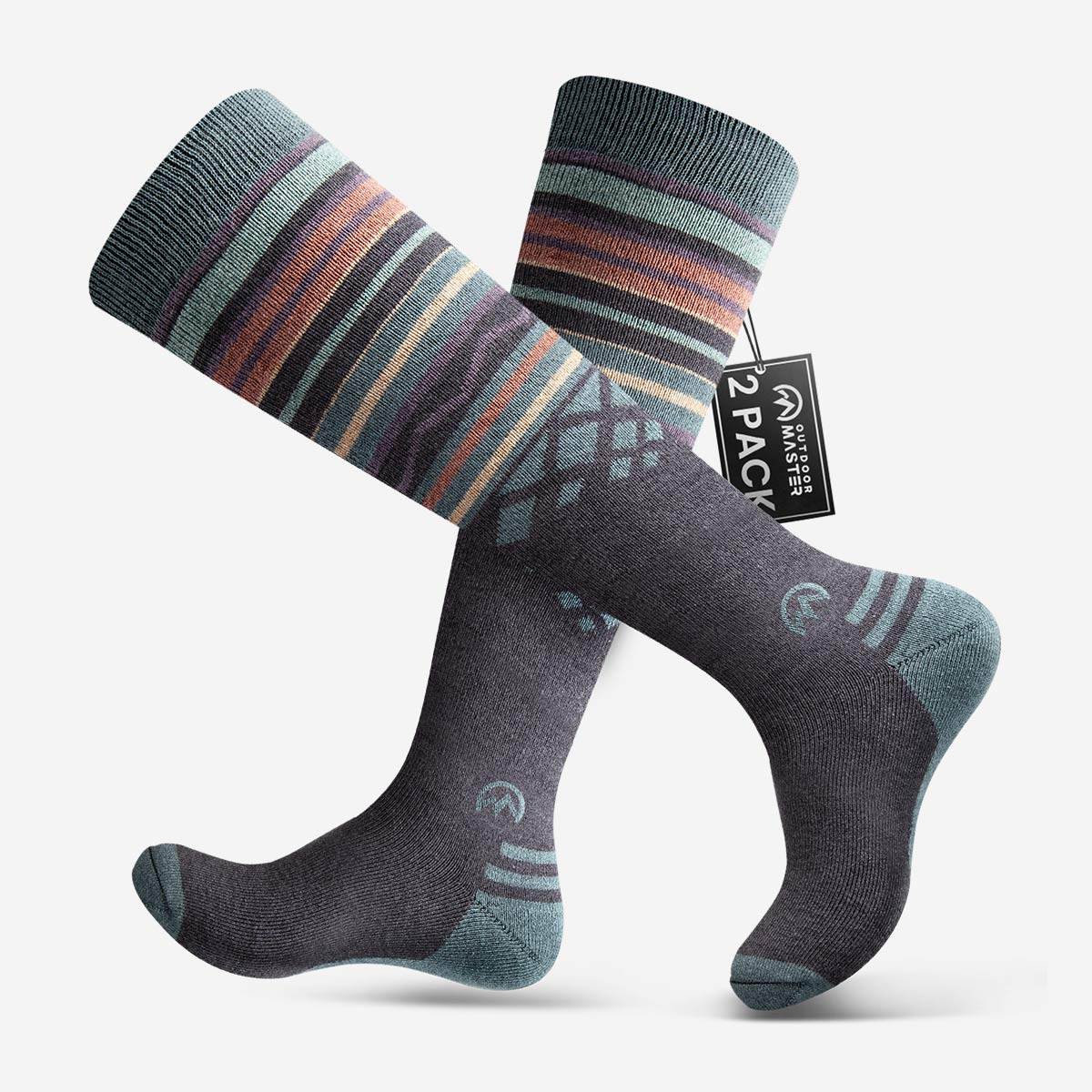 Chaussettes De Ski Mérinos Épaisses Homme Femme - Chaussettes Thermiques Longueur Genou Antidérapantes Respirantes Hiver