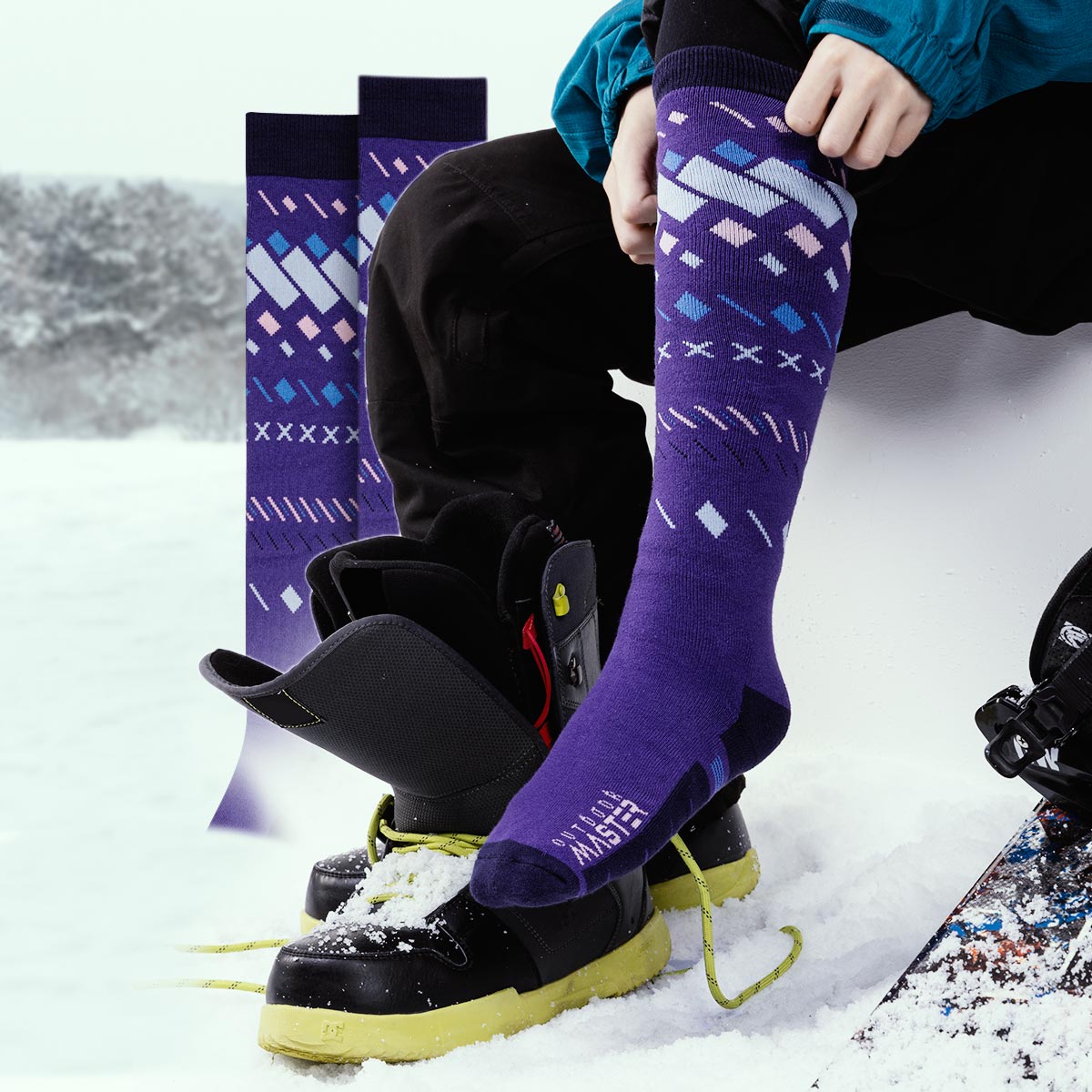 Chaussettes de Snowboard en Coton