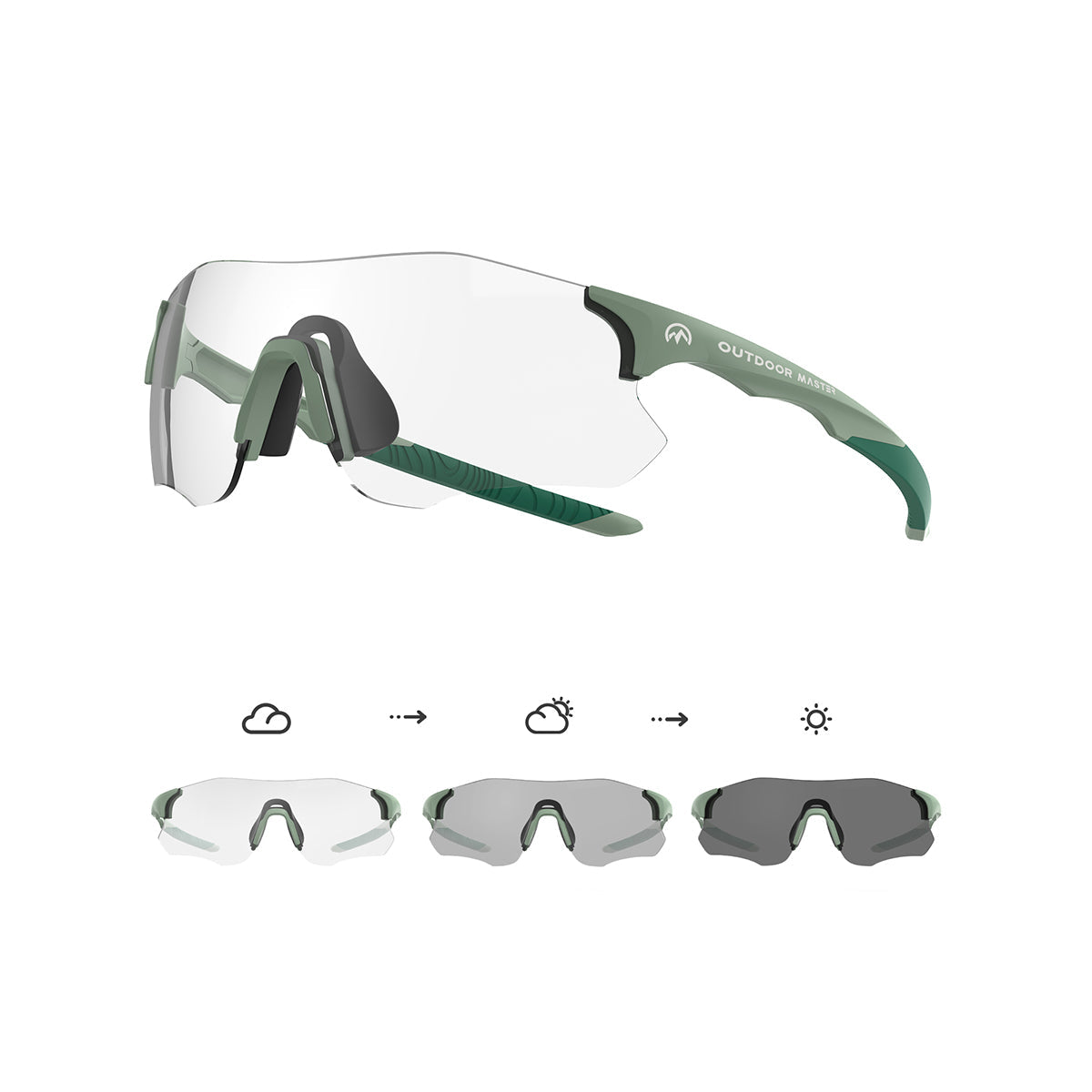 HAWKSHARP HD Lunettes de soleil de sport photochromiques