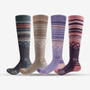 Lot de 4 paires de chaussettes de ski en laine mérinos
