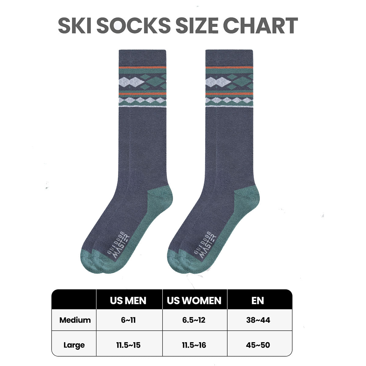 Chaussettes de Ski en Laine Mérinos