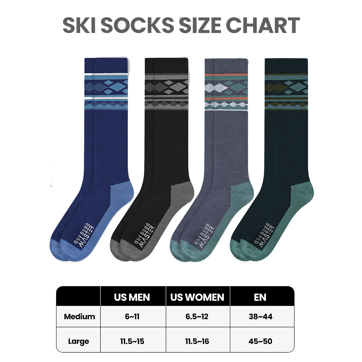 Chaussettes de Ski en Laine Mérinos