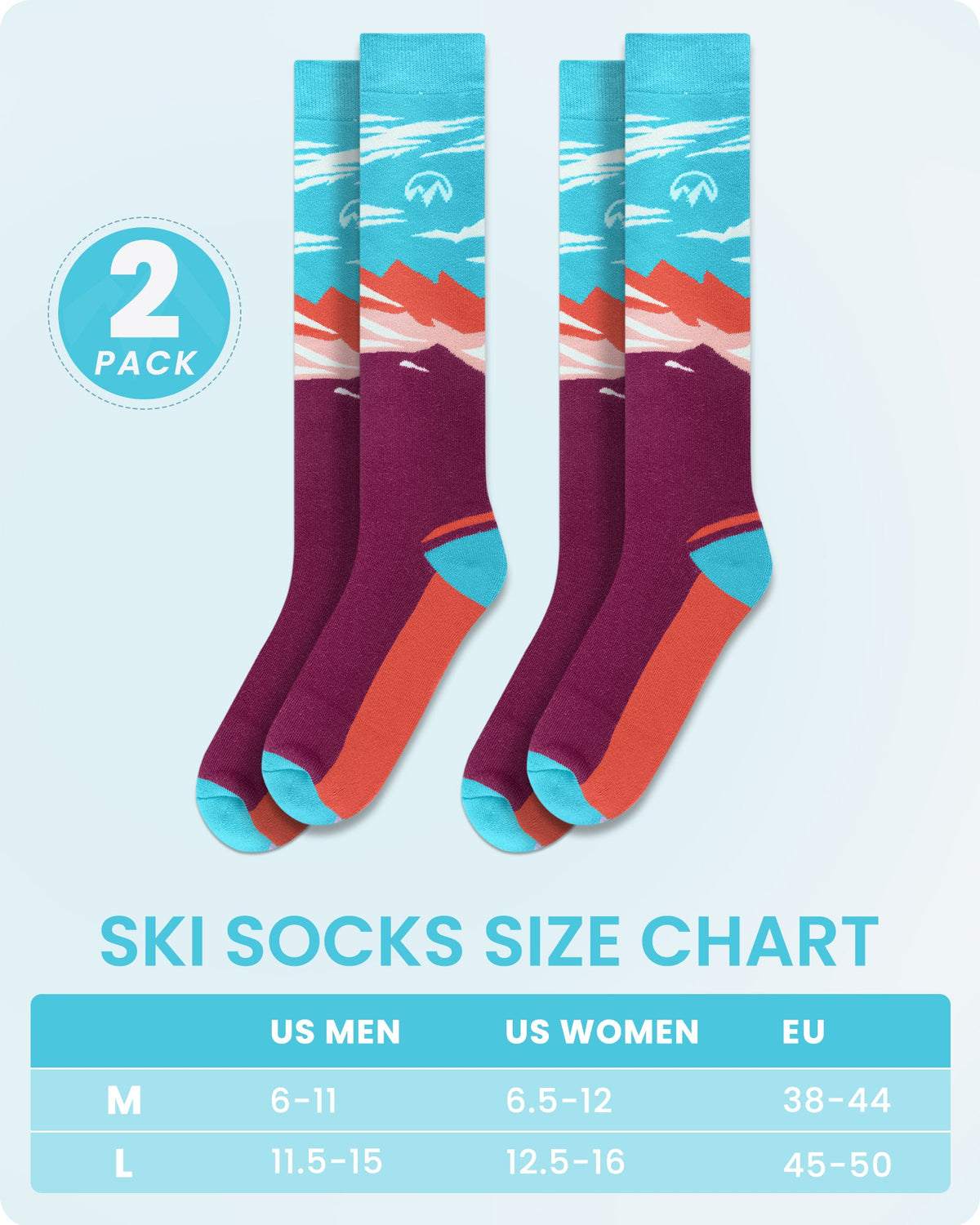 Chaussettes de Ski en Coton pour Femmes