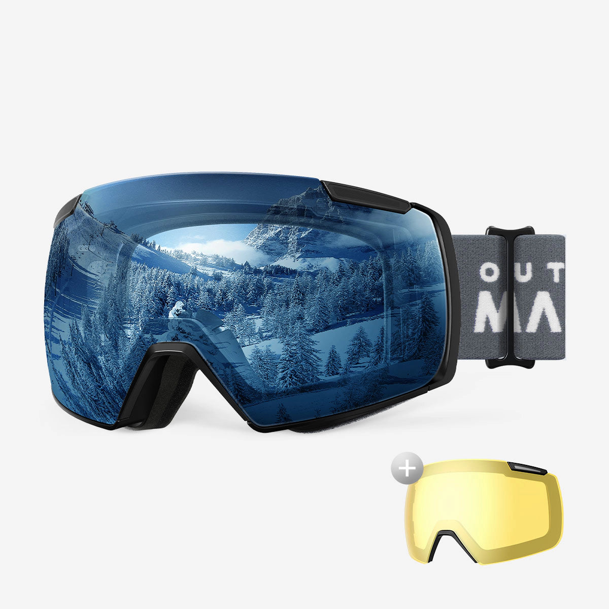 Masque de ski HERON + verre jaune