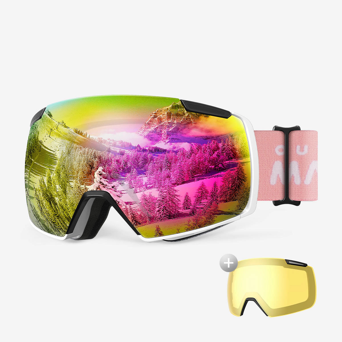 Masque de ski HERON + verre jaune