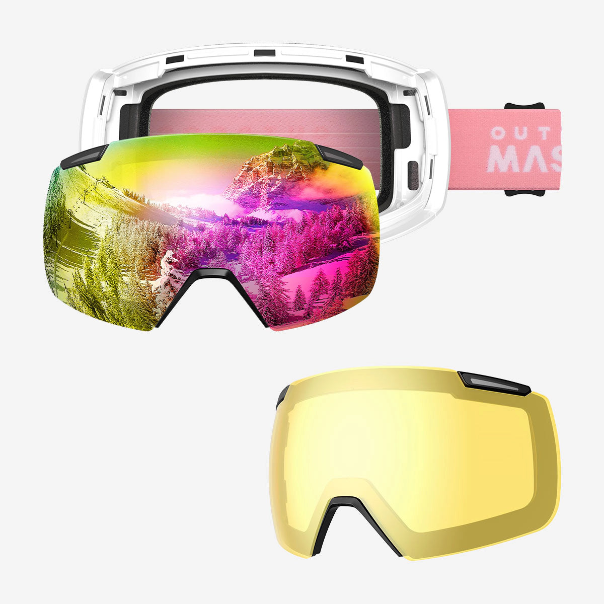 Masque de ski HERON + verre jaune