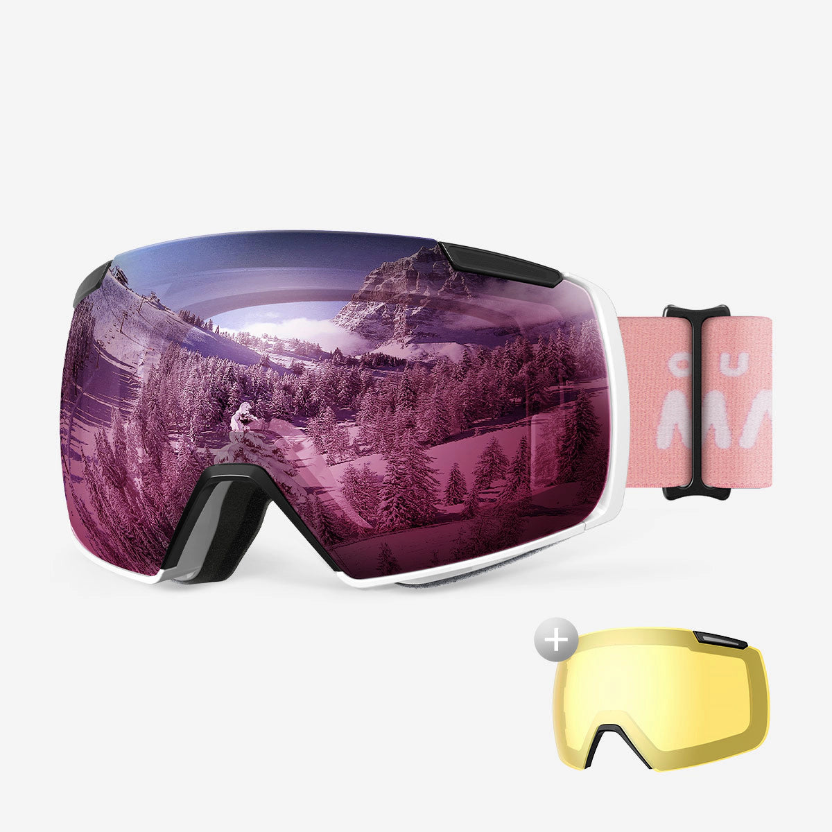 Masque de ski HERON + verre jaune