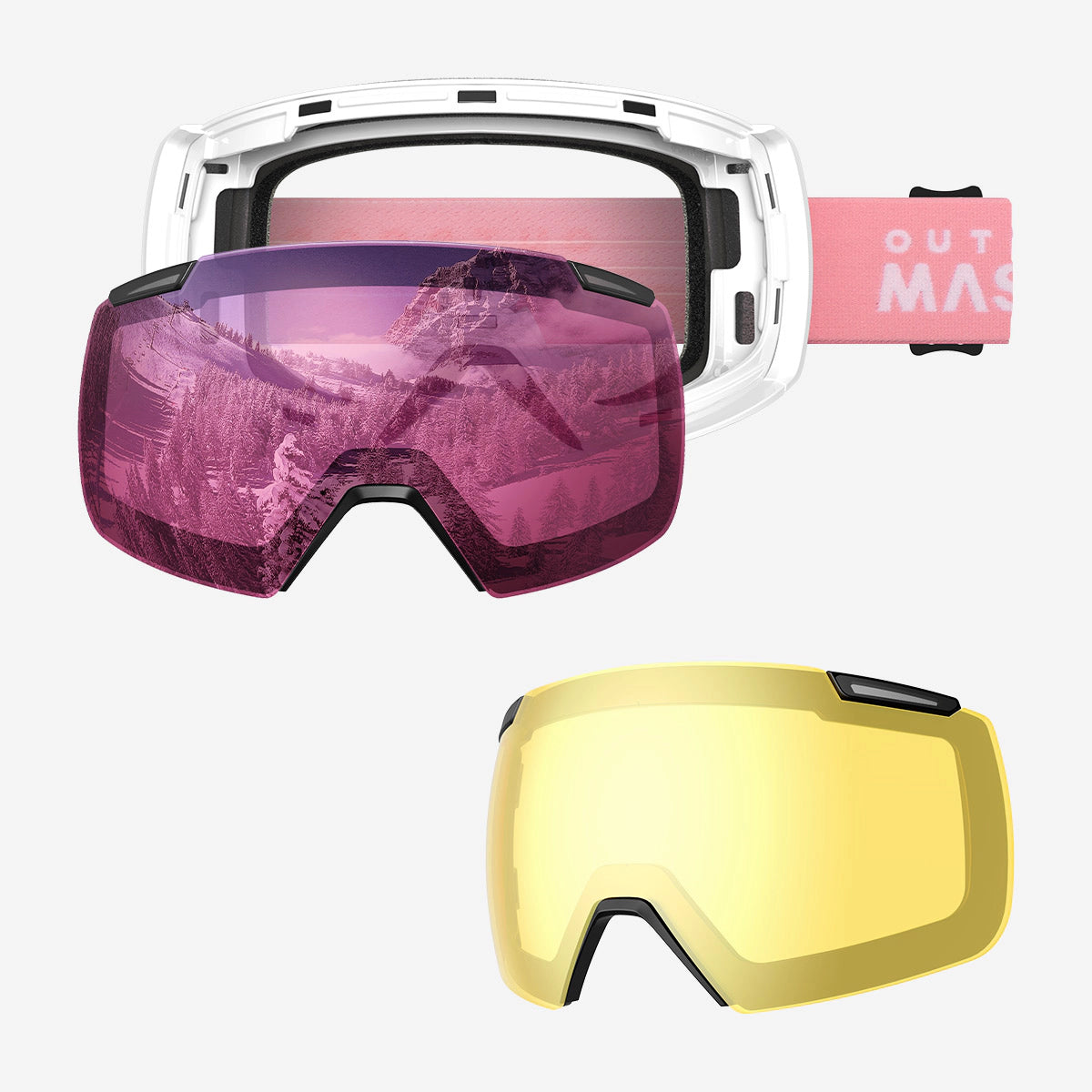 Masque de ski HERON + verre jaune