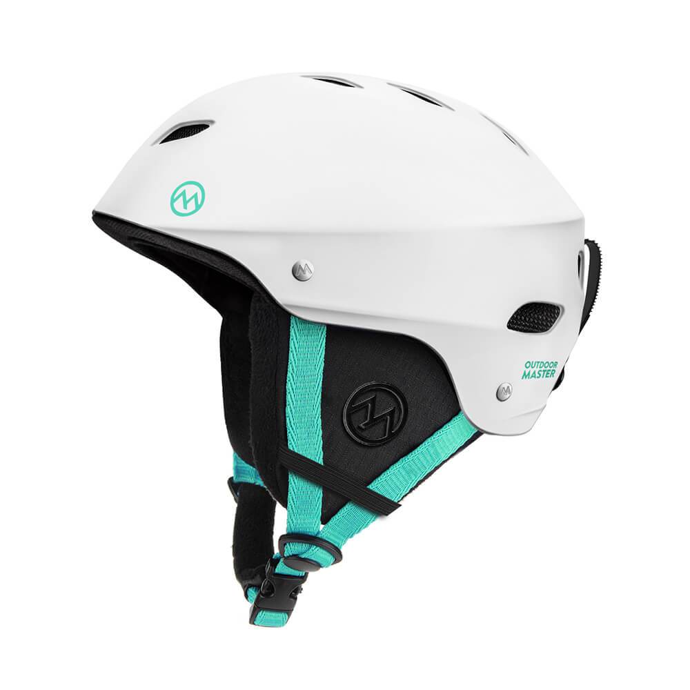 KELVIN SKI HELMET - with ASTM Certified Safety OutdoorMasterShop White+Teal S 19-20.5 inches
