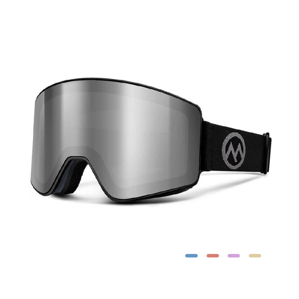 MEANDER SKI GOGGLES - 100% UV400 Protection - Interchangeable Lens - OTG - Anti-Fog OutdoorMasterShop gray frame