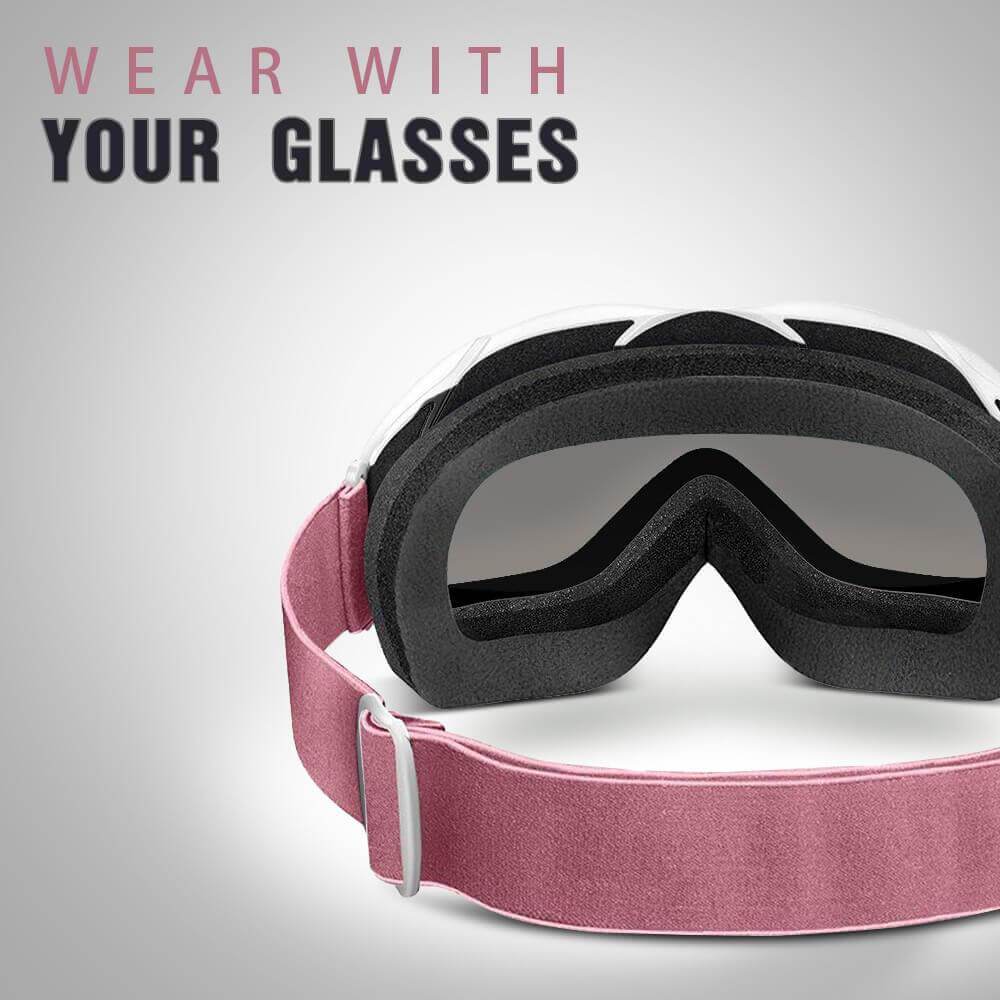 SKI GOGGLES OTG - 100% UV400 Protection - for Men, Women & Youth OutdoorMasterShop 